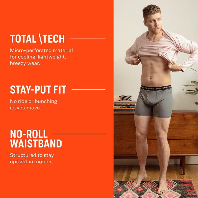 Pair of Thieves Super Fit Boxer Briefs for Men - Ultra Soft, Breathable, Quick-Dry Mens Underwear with 4-Way Stretch (3 Pack) - Large - Broken Lines - Image 3